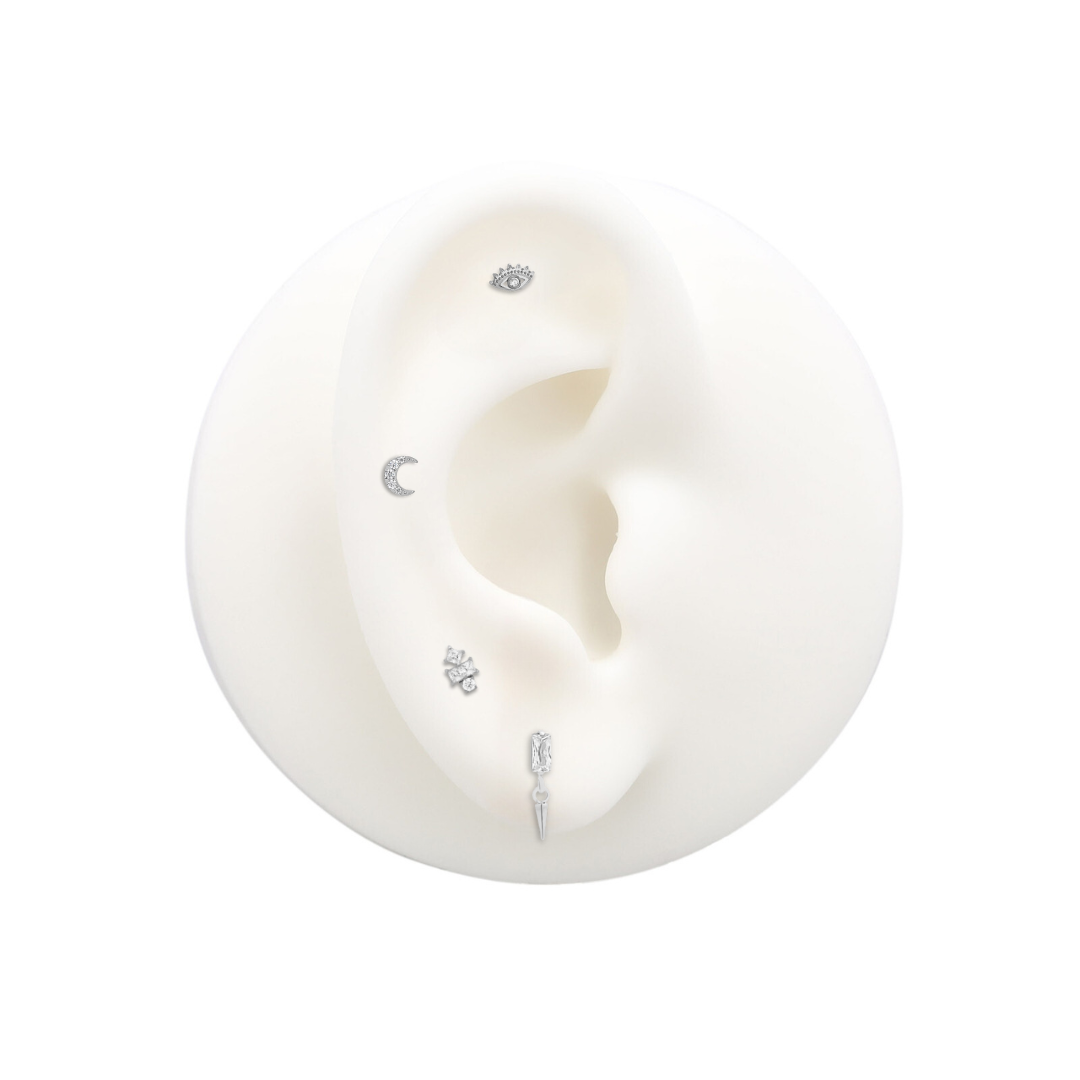 Trident Threadless Crescent Jewel Moon Attachment