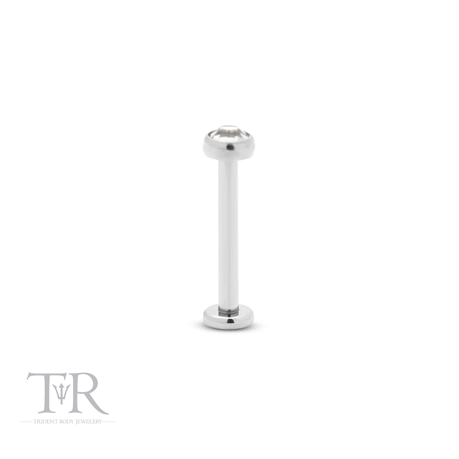 Trident Internally Threaded Nose Labret - Bezel Set