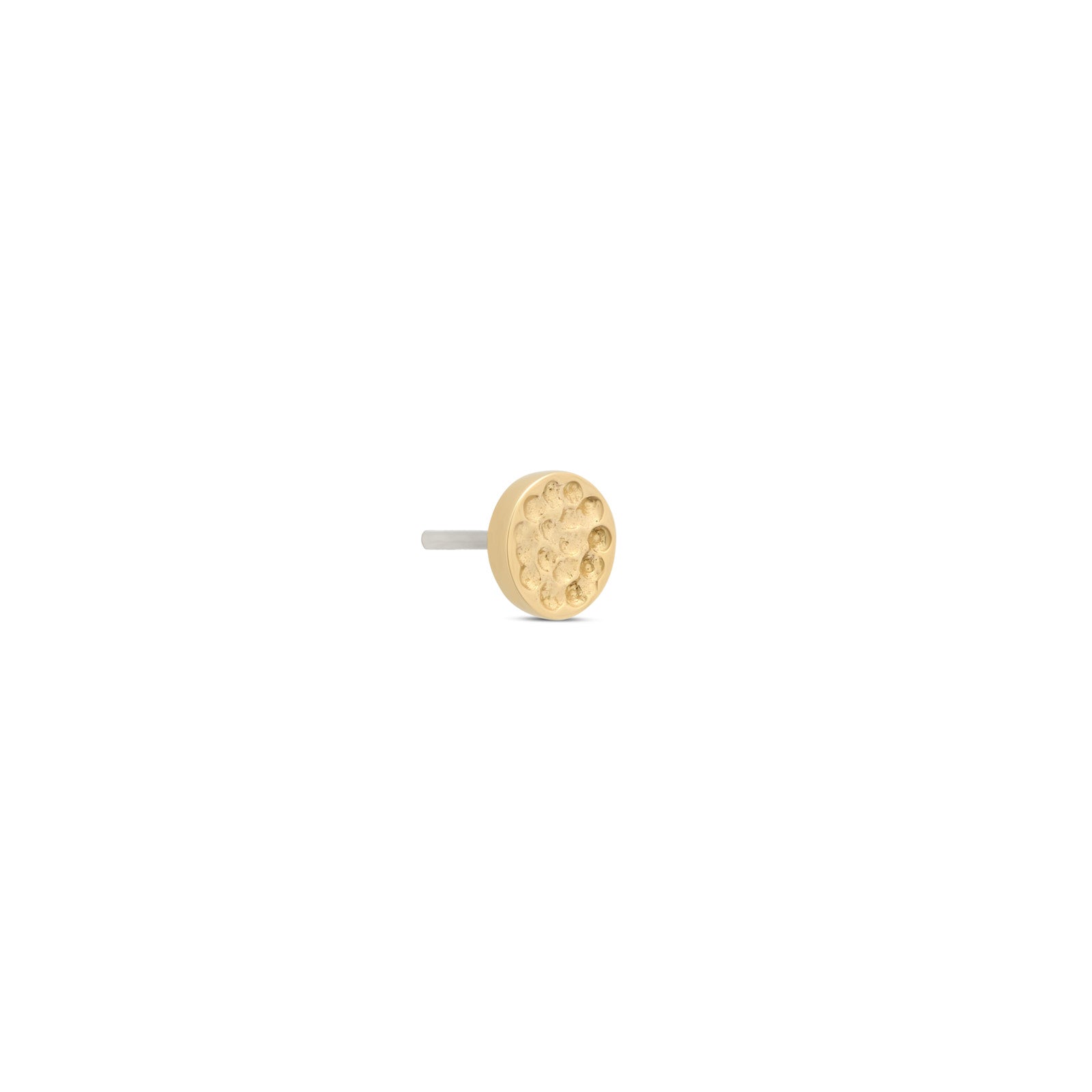 14kt Gold Threadless - Hammer Disk