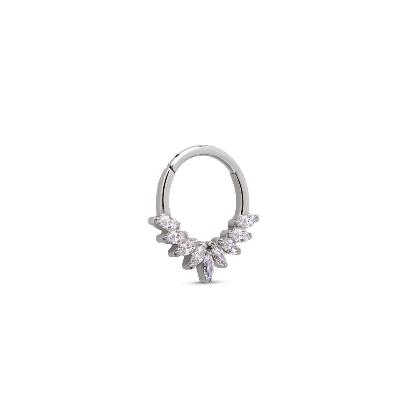 Trident Flared Marquise Hinged Ring