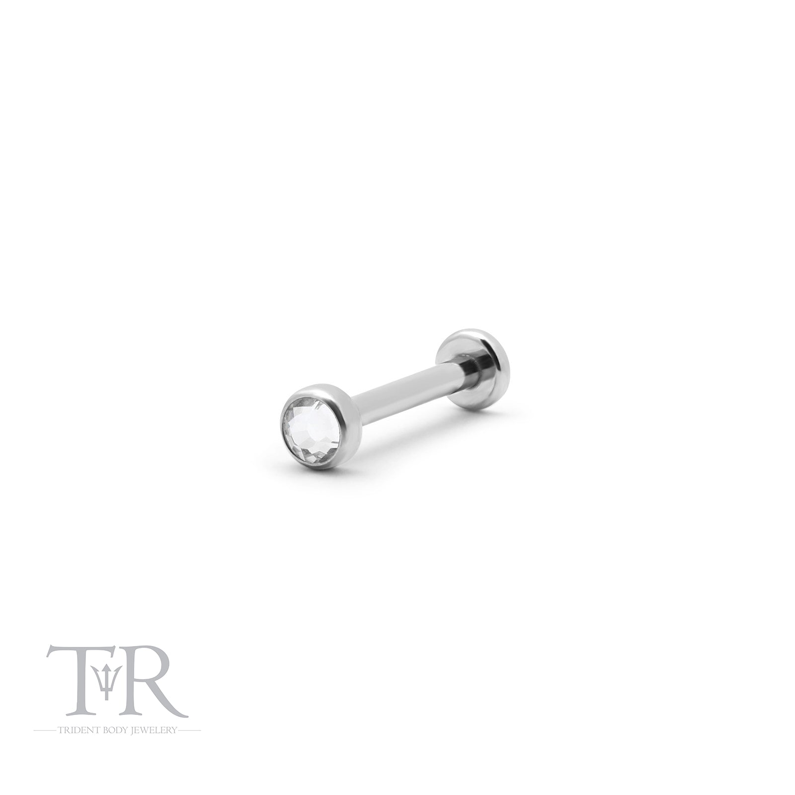 Trident Internally Threaded Nose Labret - Bezel Set
