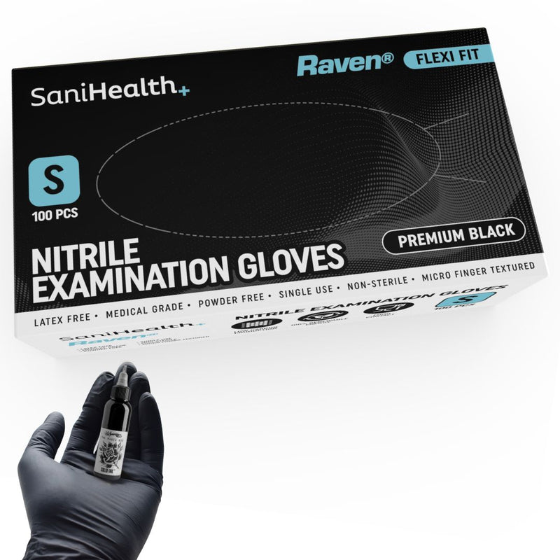 Black Nitrile Gloves - Raven