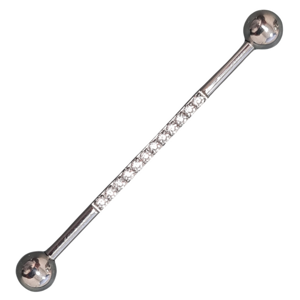 Steel Jewel Paved Industrial Barbell 1.6mm x 36mm