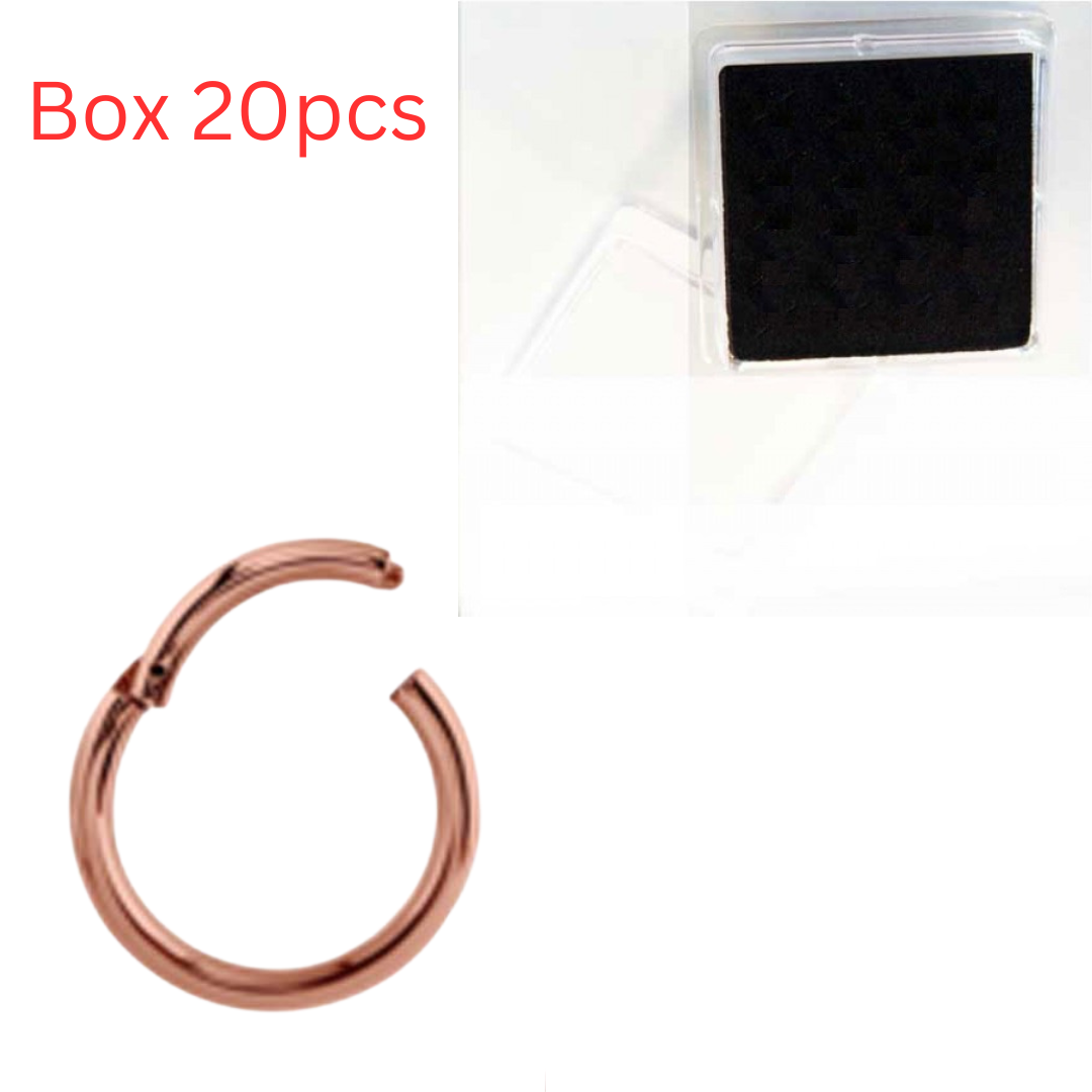 Rose Gold Hinged Segment Nose Ring Mixed Size - Box 20