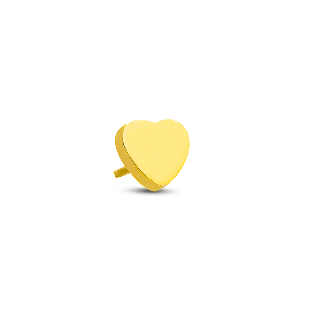 Trident 24kt Gold PVD Titanium Threadless Heart Attachment
