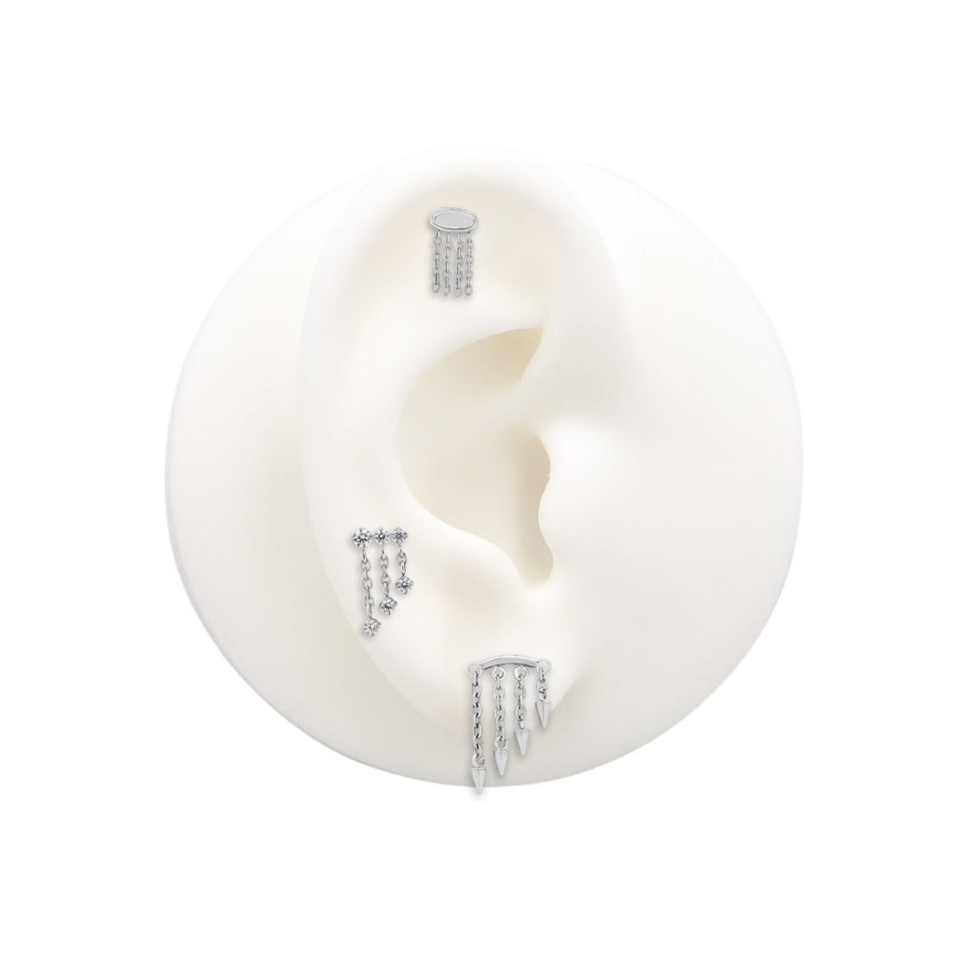 Trident Threadless 4 Dangles Spike Chains Attachment