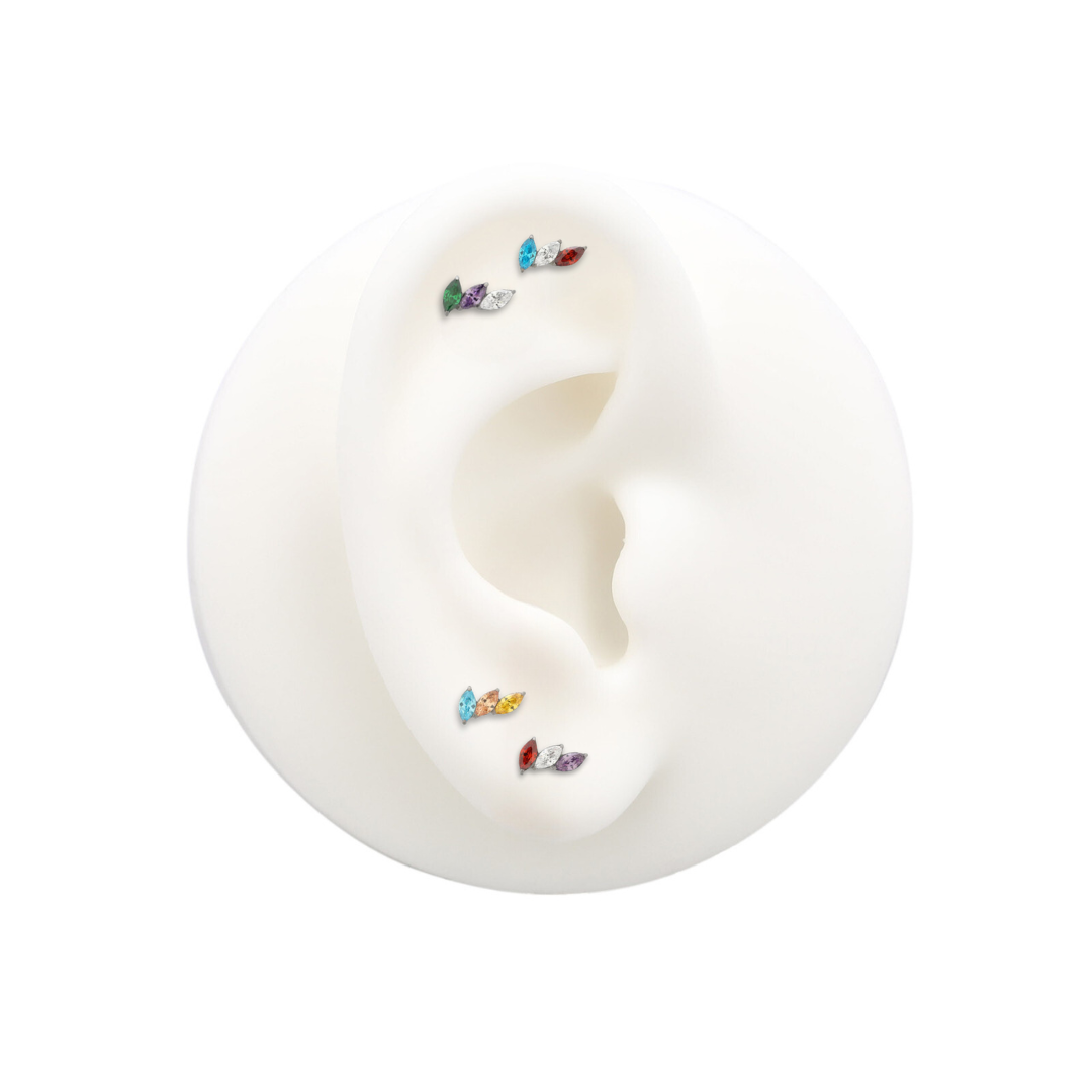 Trident Threadless Marquise Trio - Aqua, Orange, Yellow Attachment