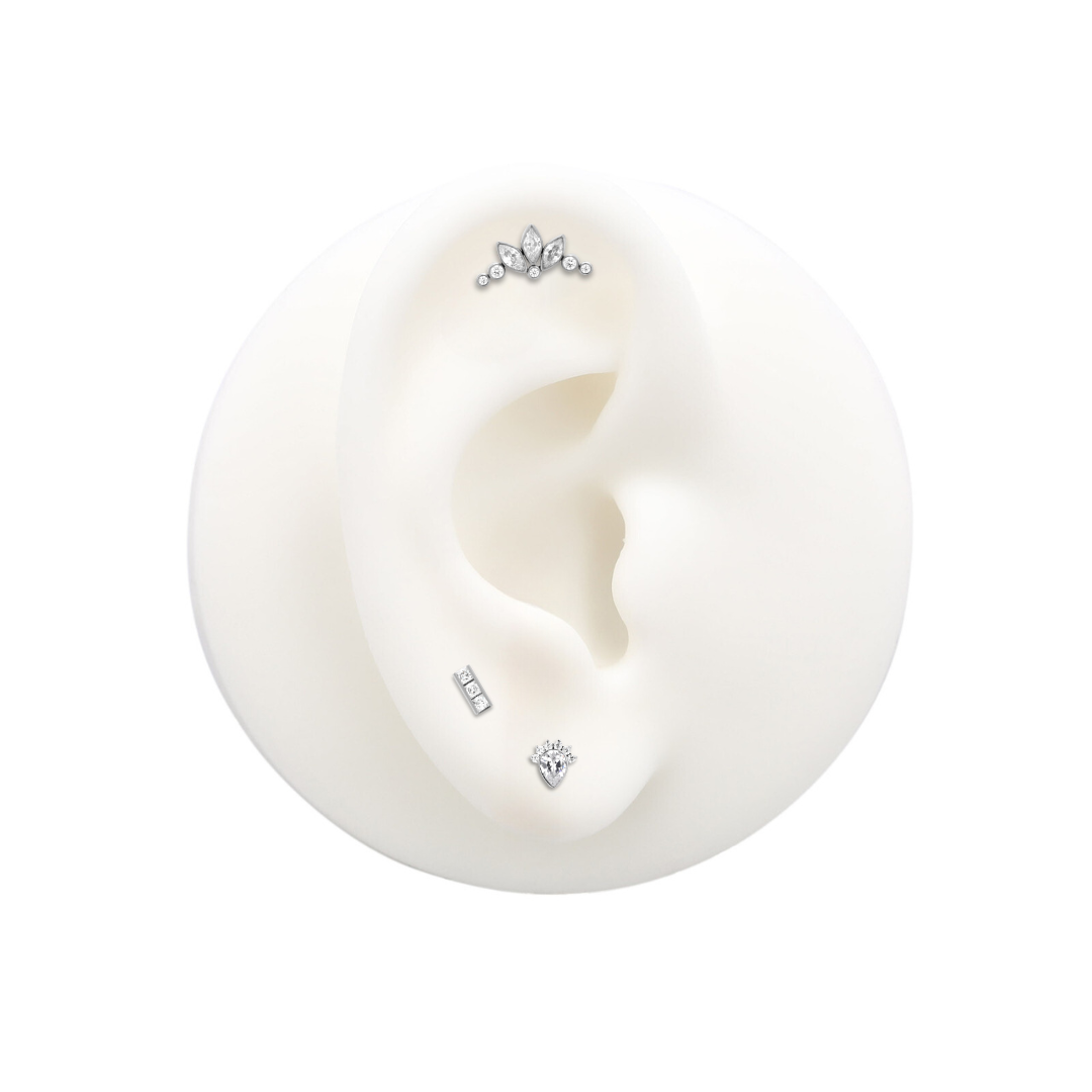 Trident Threadless Marquise with 5 Round Stones Attachment