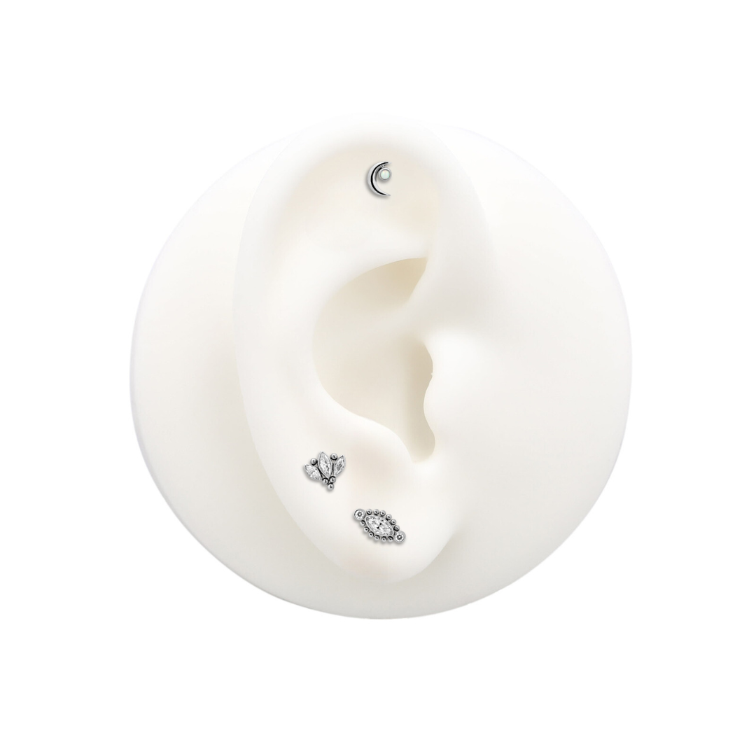 Trident Threadless Moonstar w Opal Attachment