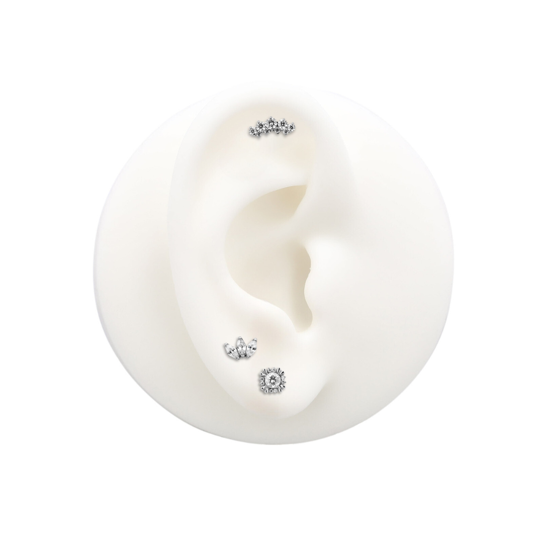 Trident Internally Threaded Jewelled Marquise Attachment