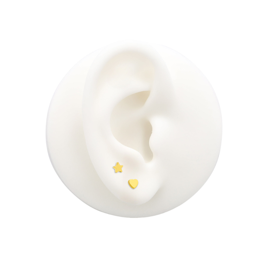 Trident 24kt Gold PVD Titanium Threadless Heart Attachment