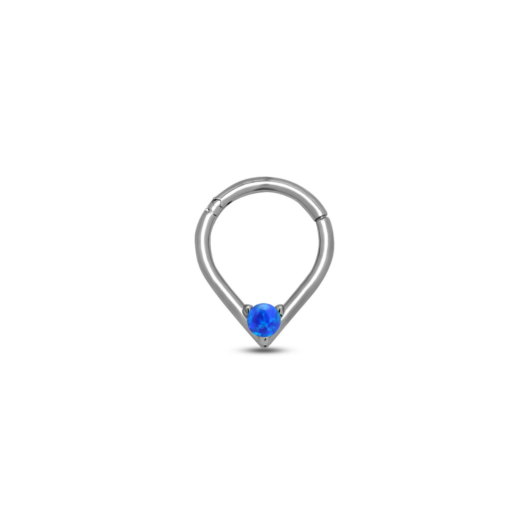 Trident Tear with Jewel Hinged Ring
