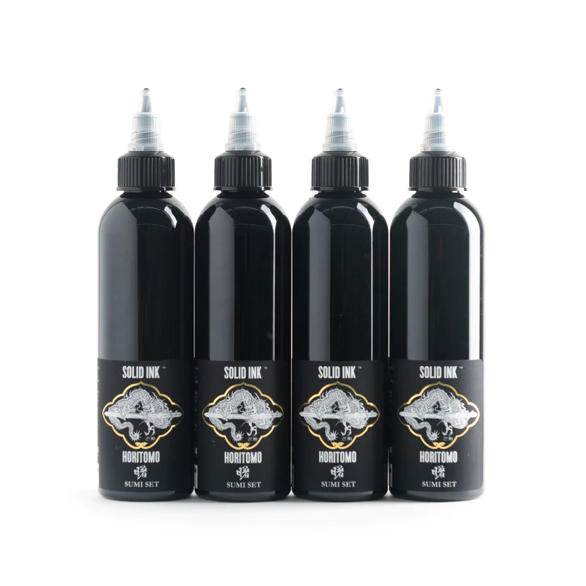 Solid Ink Horitomo Sumi Set | Black, Dark, Medium, Light - Size: 4oz