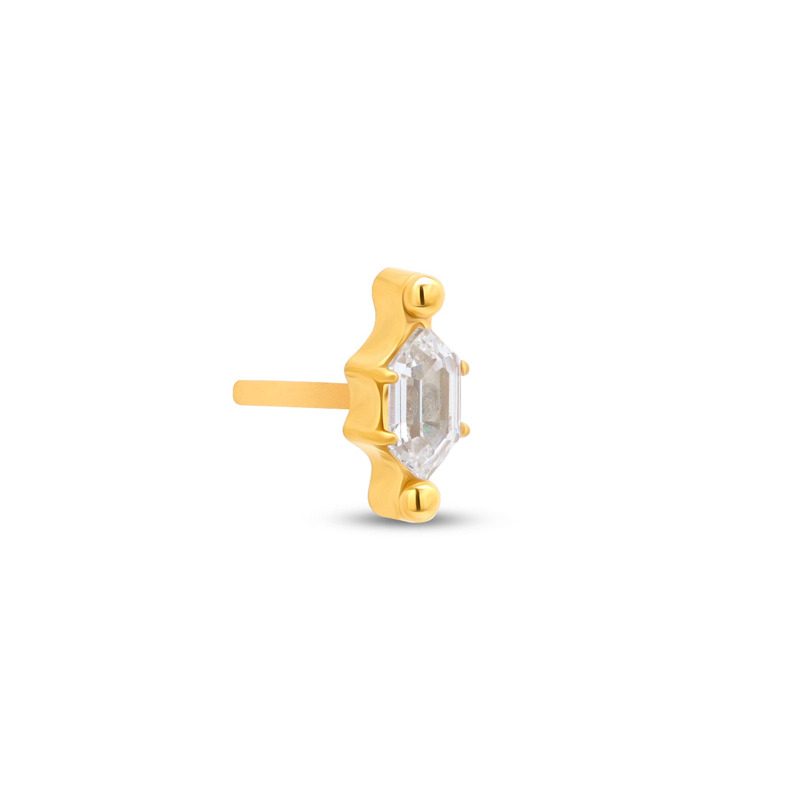 Trident 24kt Gold PVD Titanium Threadless Rupee Attachment