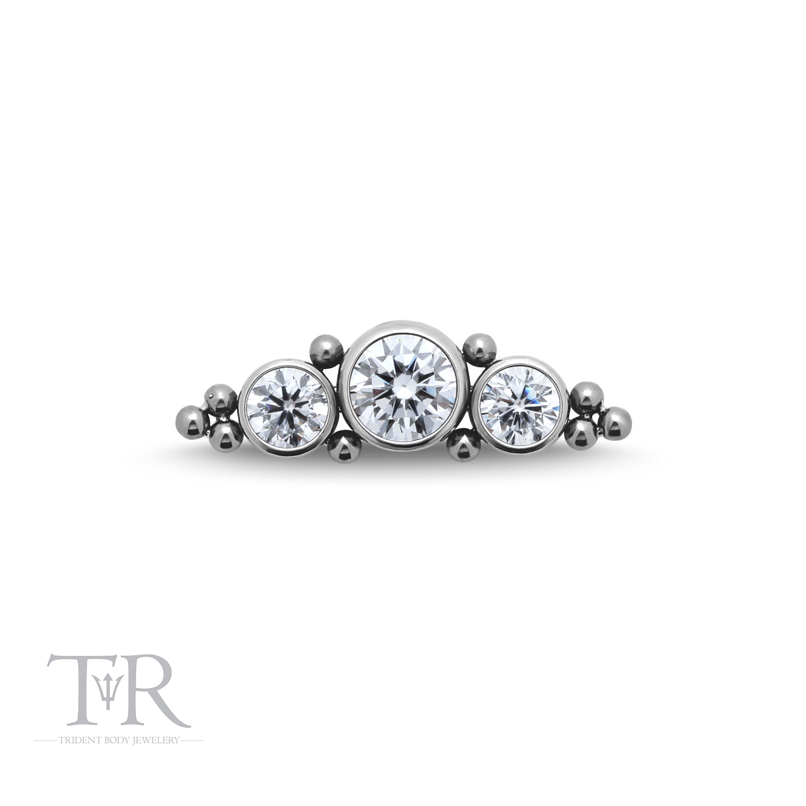 Trident Internally Threaded Long 3 Jewel Cluster Attachment