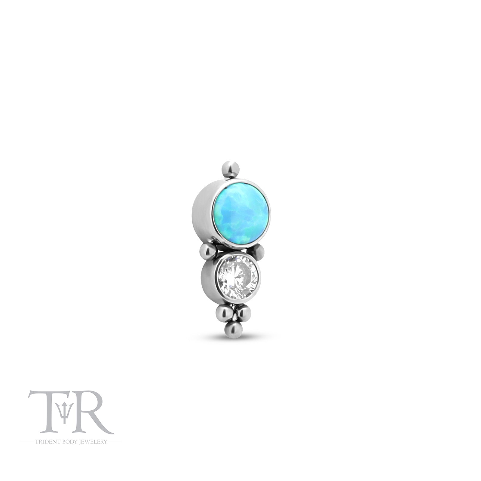 Trident Internally Threaded 2 Jewel Cluster Crystals And Opal Attachment