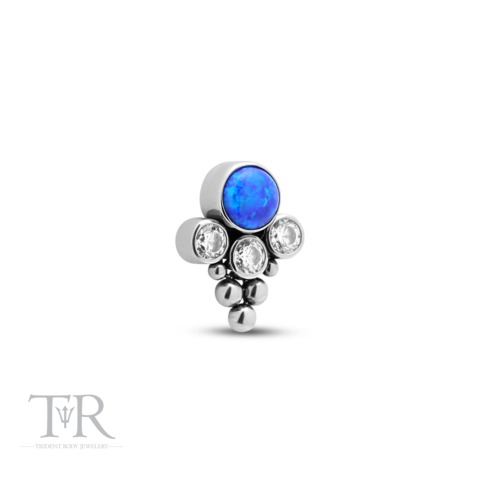 Trident Internally Threaded 4 Jewel Arrow Cluster Crystals And Opal Attachment