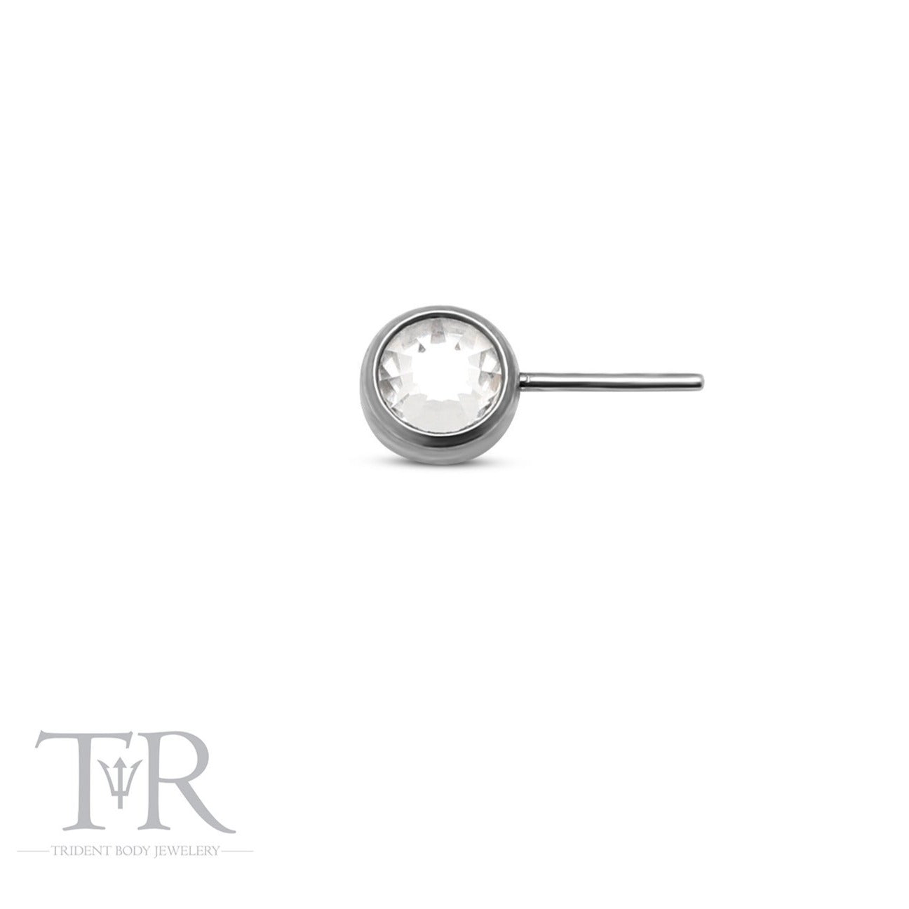 Trident Titanium Threadless Side Facing Crystal Attachment