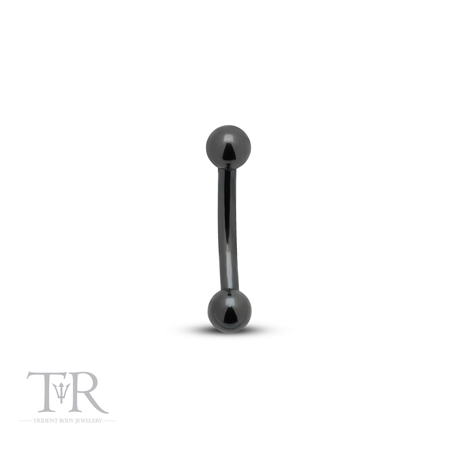 Trident Black PVD Titanium Internally Threaded Curved Barbell