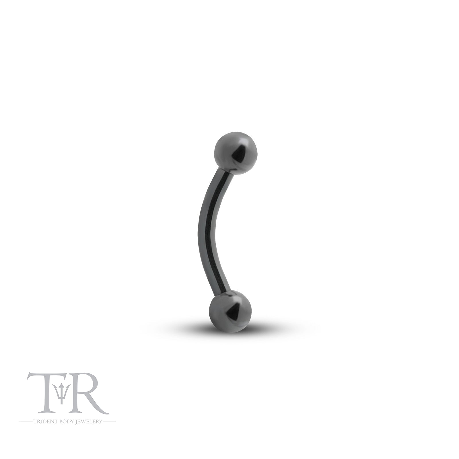 Trident Black PVD Titanium Internally Threaded Curved Barbell