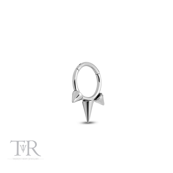 Trident Titanium 3 Cone Hinged Ring