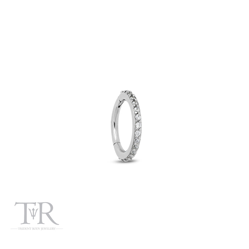 Trident Titanium Jewelled Hinged Segment Ring