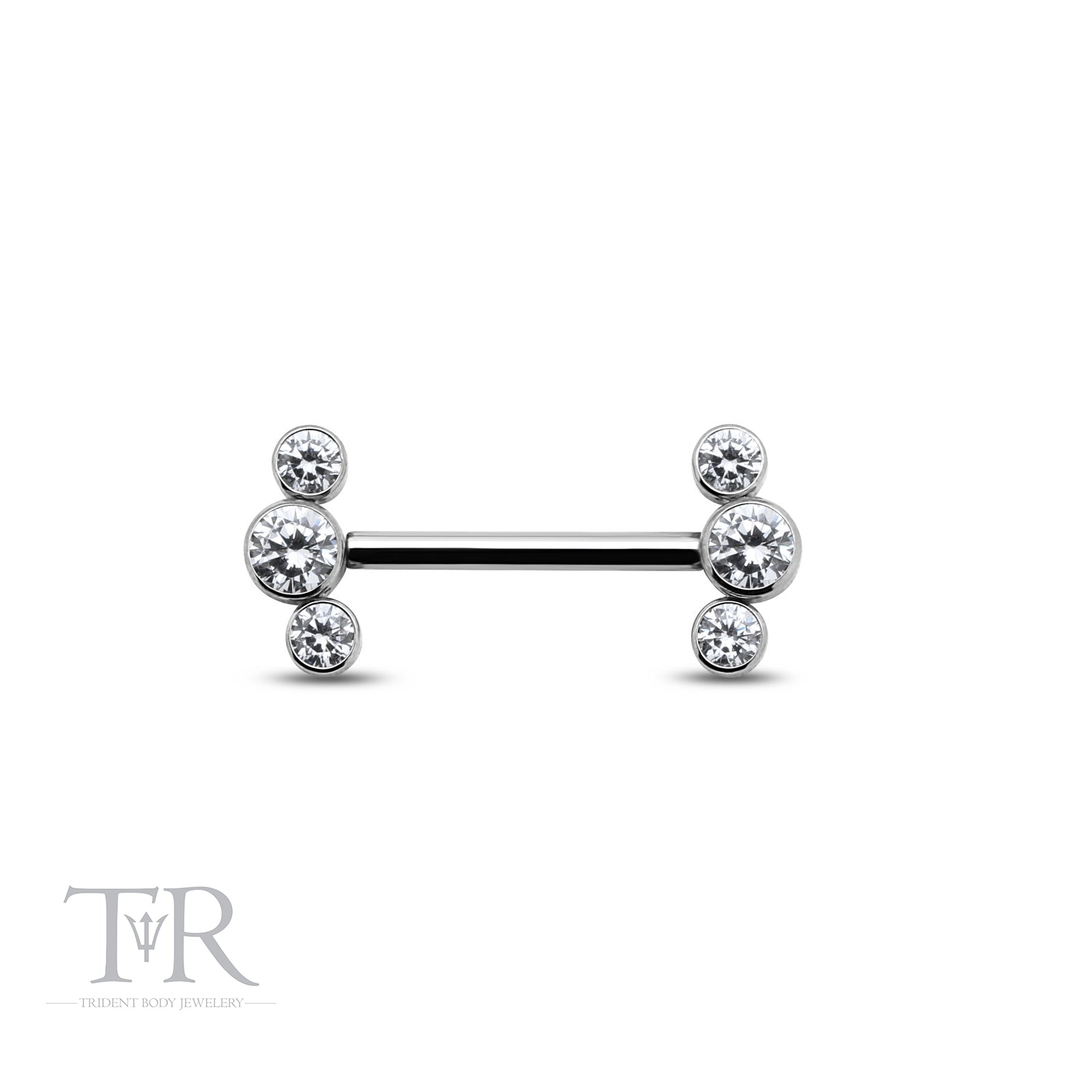Trident Threadless Nipple Cluster 3 Gem 1.6mm x 14mm