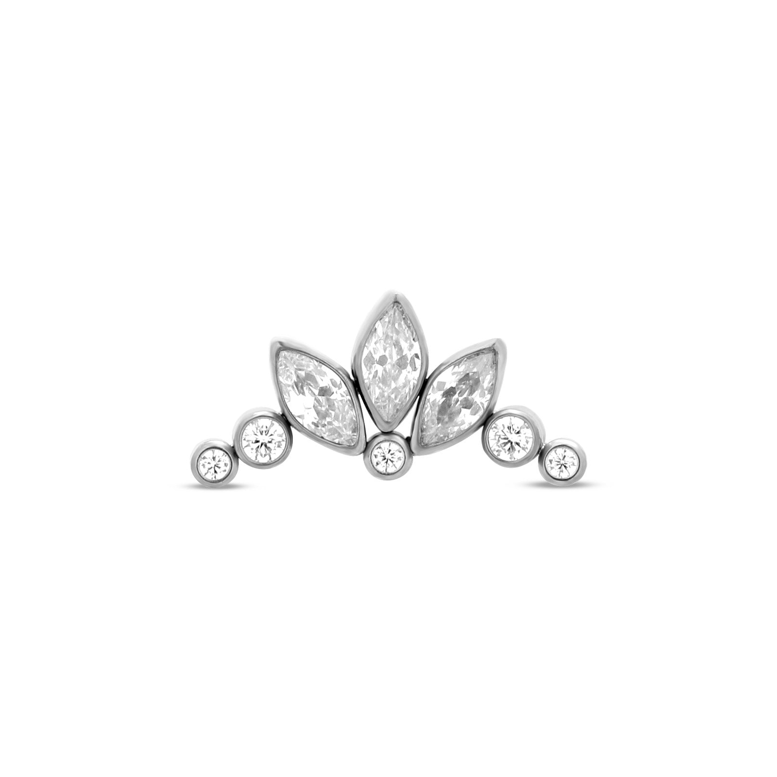 Trident Threadless Marquise with 5 Round Stones Attachment