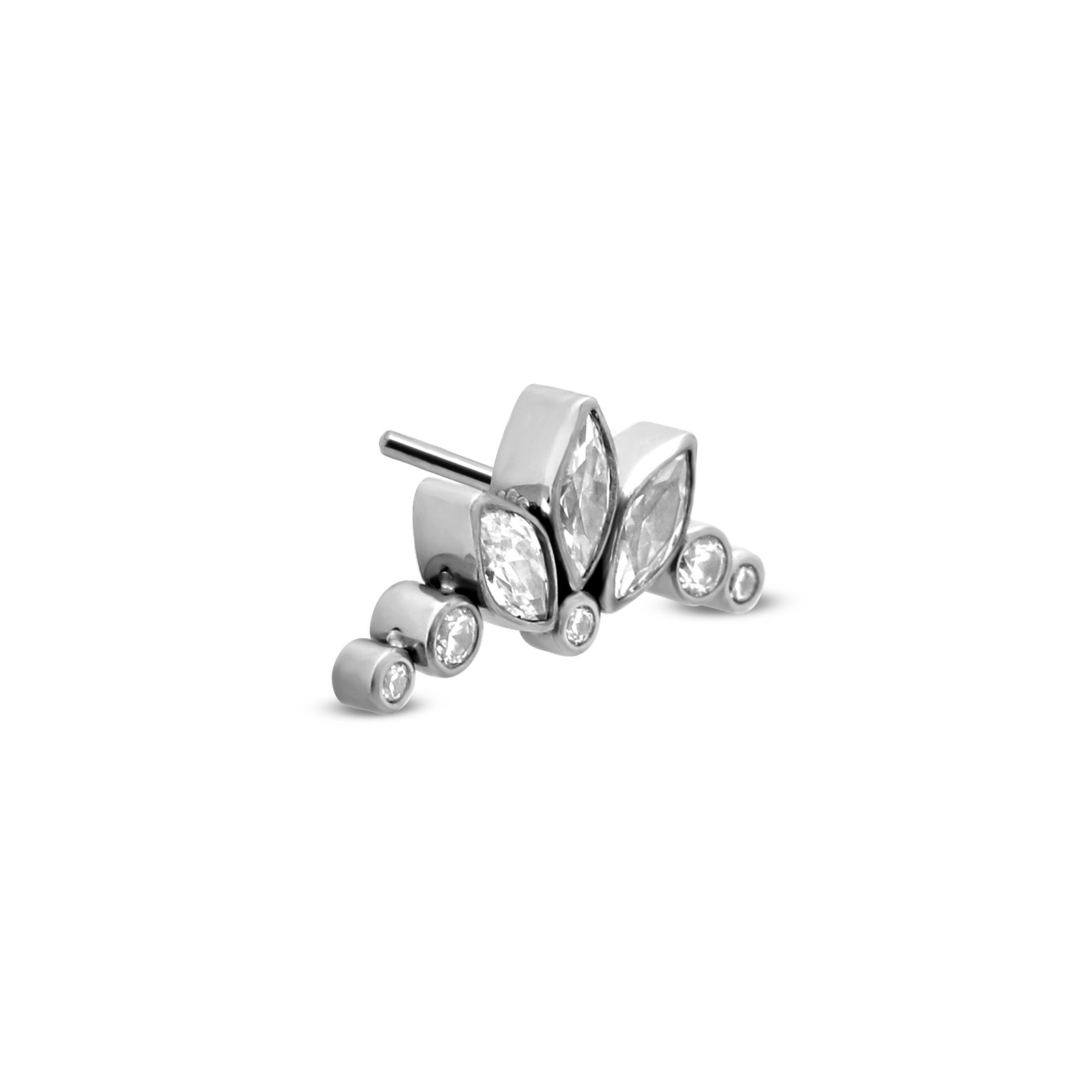 Trident Threadless Marquise with 5 Round Stones Attachment