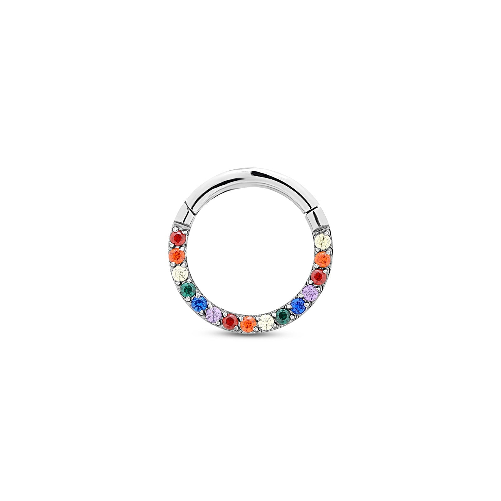 Forward Facing Hinged Jeweled Segment Rainbow Colour