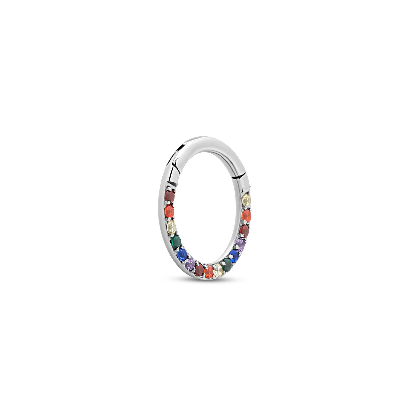 Forward Facing Hinged Jeweled Segment Rainbow Colour