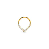 Trident 24kt Gold PVD Tear Hinged Ring