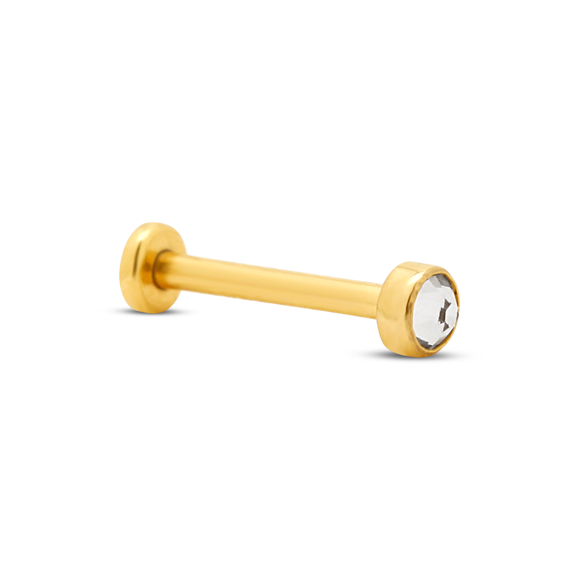 Trident 24kt Gold PVD Titanium Threadless Nose Labret