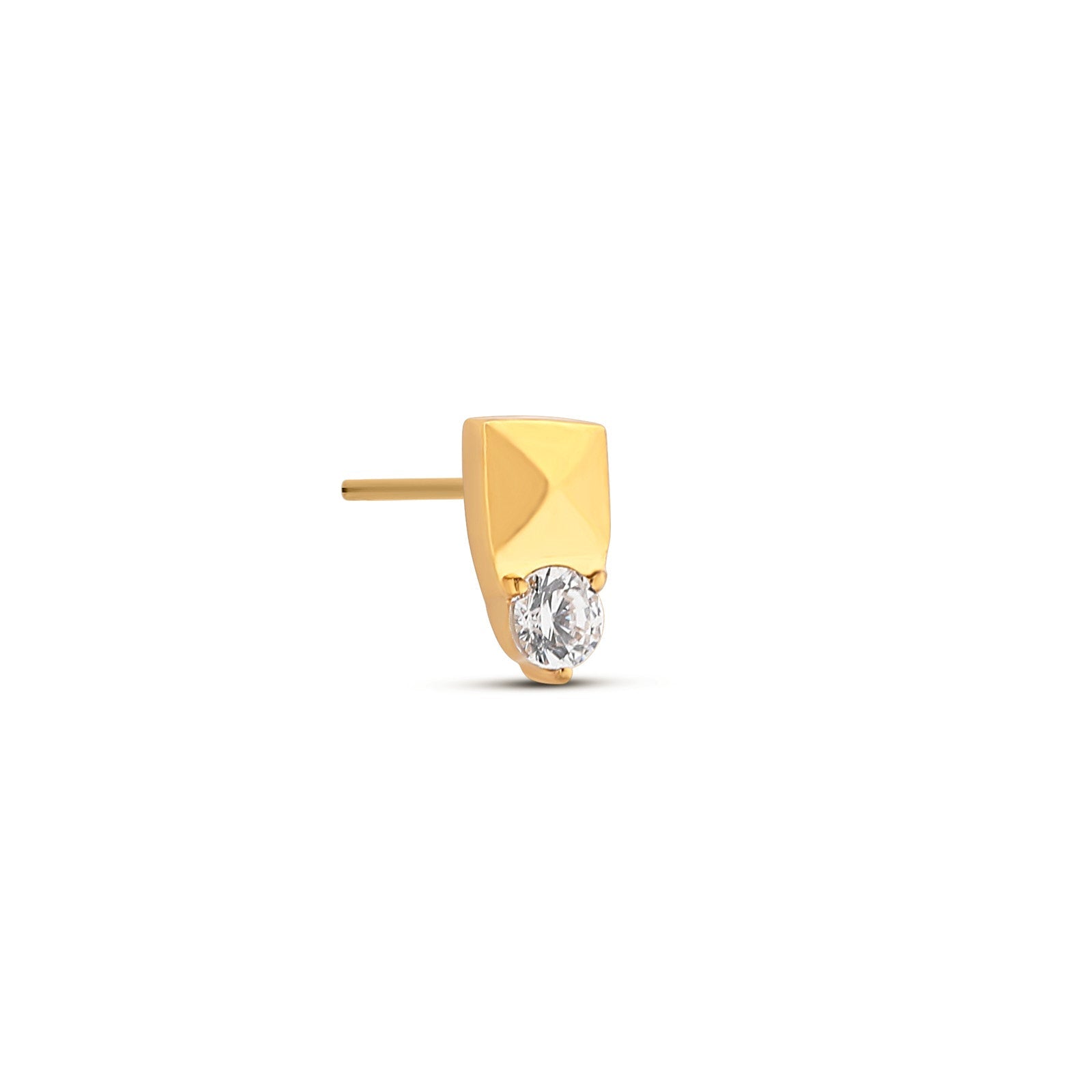 Trident 24kt Gold PVD Titanium Threadless Jewel Pyramid Attachment