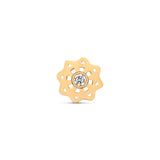Trident 24kt Gold PVD Threadless Geometric Flower with Crystal
