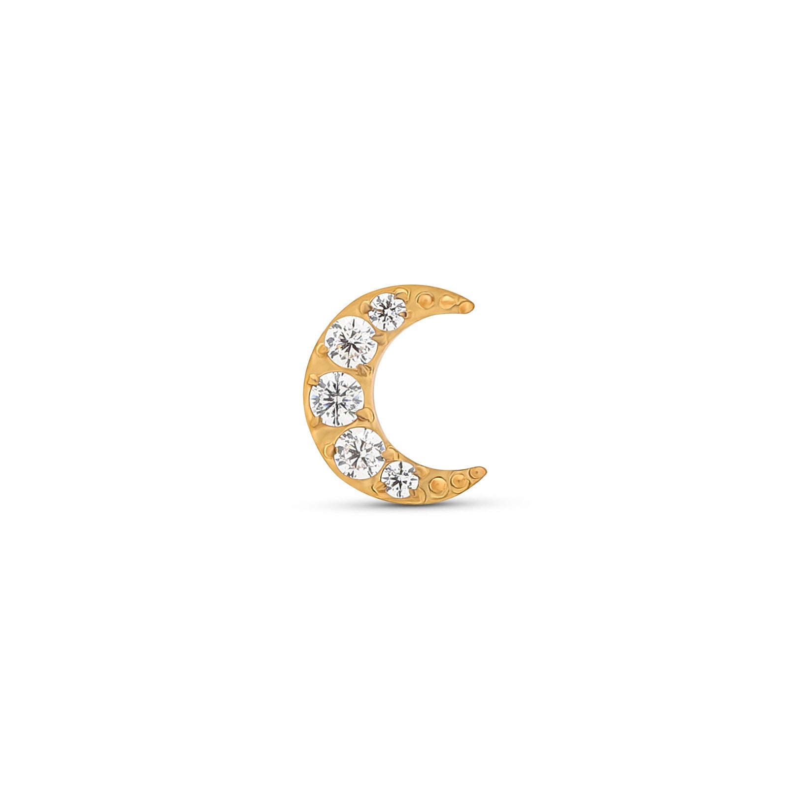 Trident 24kt Gold PVD Titanium Threadless Crescent Jewel Moon Attachment