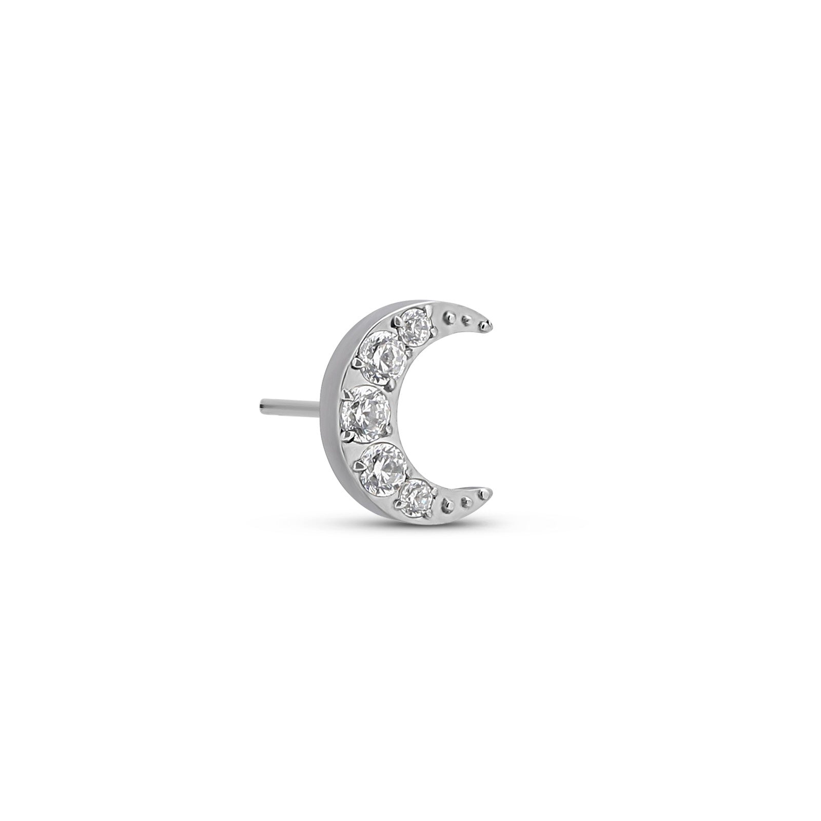 Trident Threadless Crescent Jewel Moon Attachment