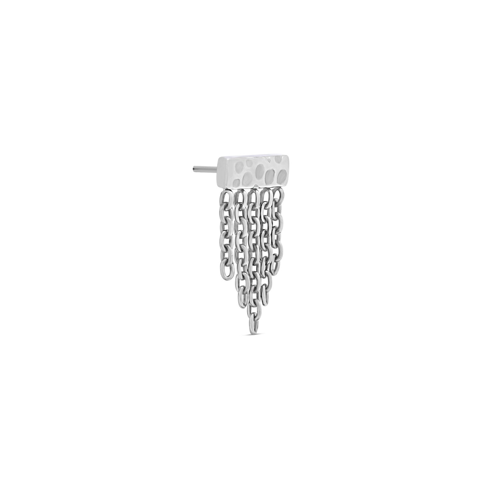 Trident Threadless Tribal Bar With Chains Attachment