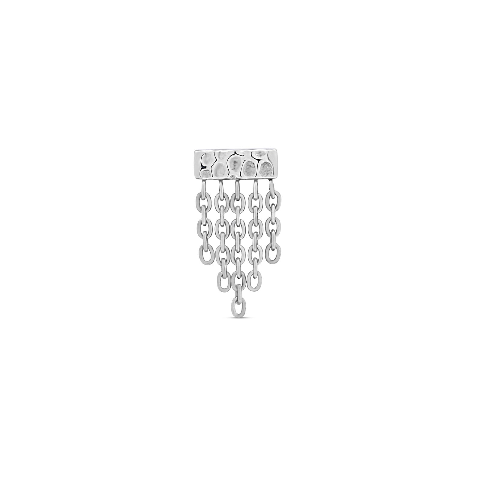 Trident Threadless Tribal Bar With Chains Attachment