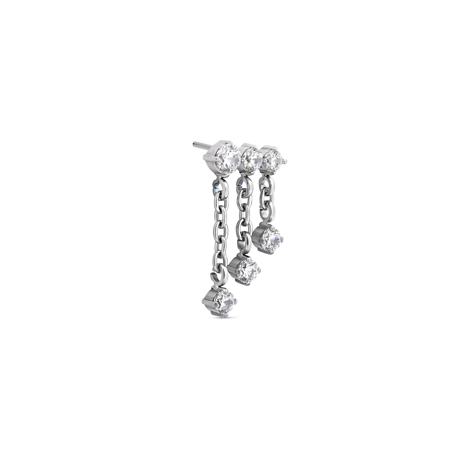Trident Threadless 6 Stars. Cable Chains With Hanging Stones Attachment