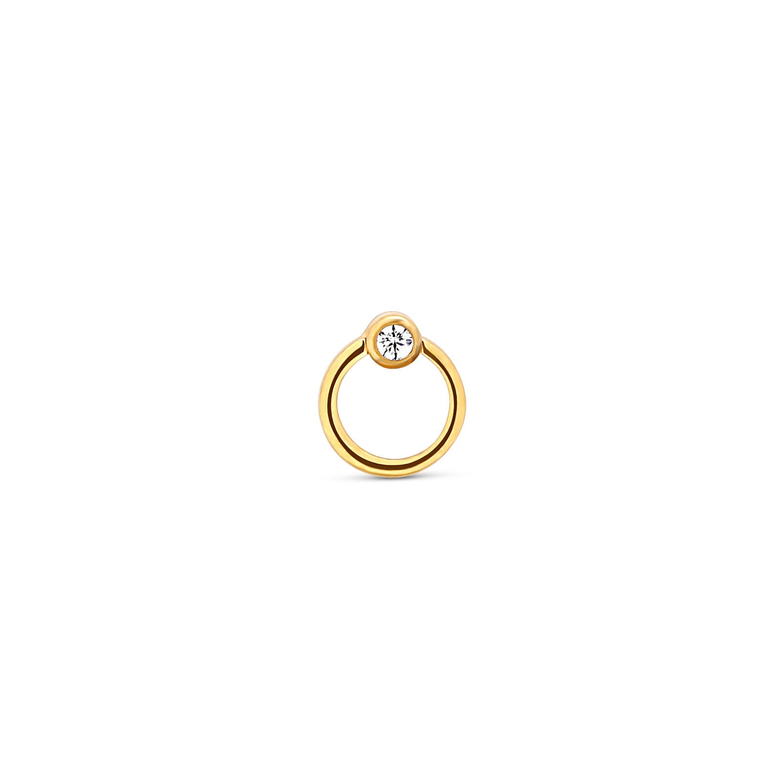 Trident 24kt Gold PVD Titanium Threadless Ring With 2.5mm Jewel Attachment