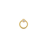Trident Titanium 24kt Gold PVD Threadless Ring With 2.5mm Jewel