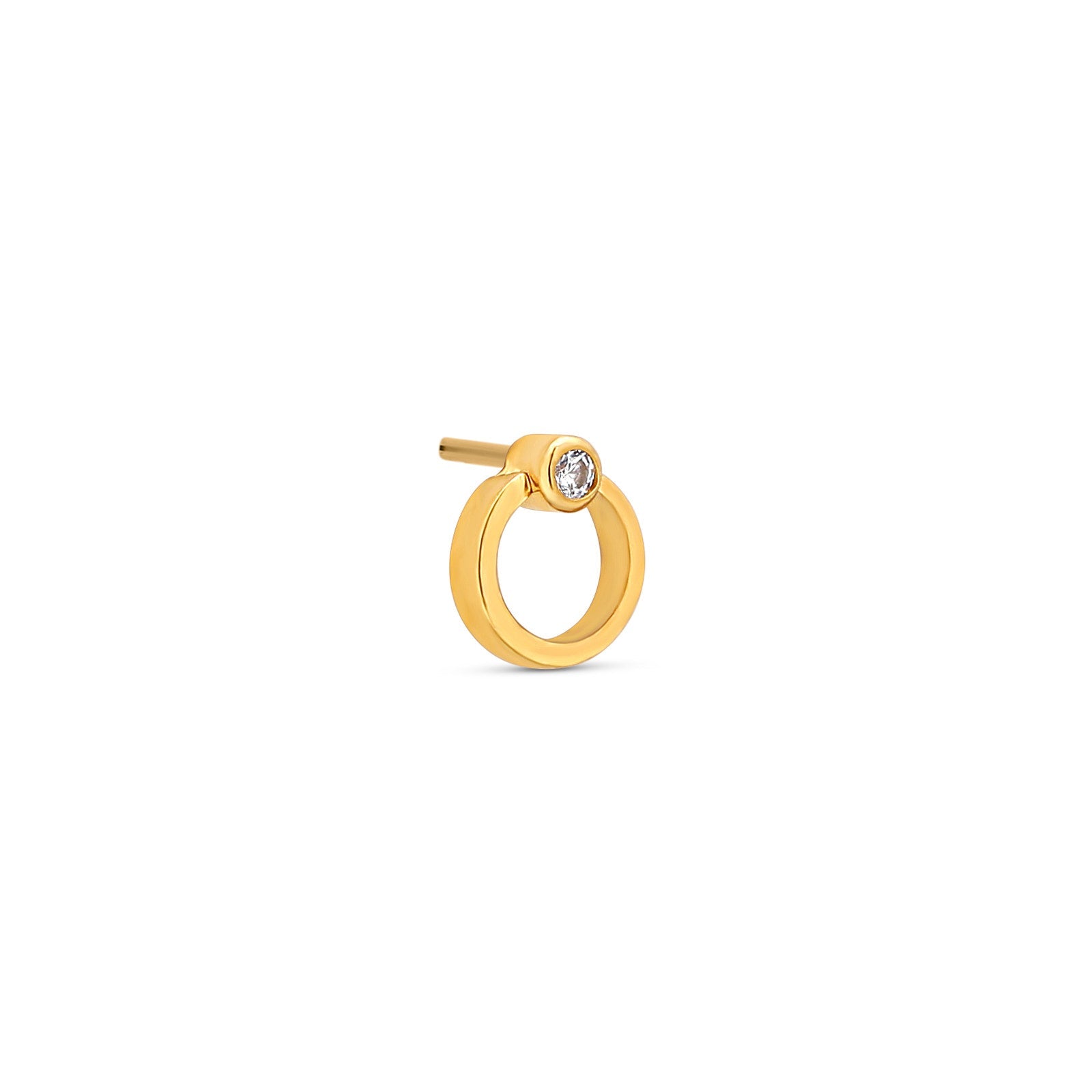 Trident 24kt Gold PVD Titanium Threadless Ring With 2.5mm Jewel Attachment