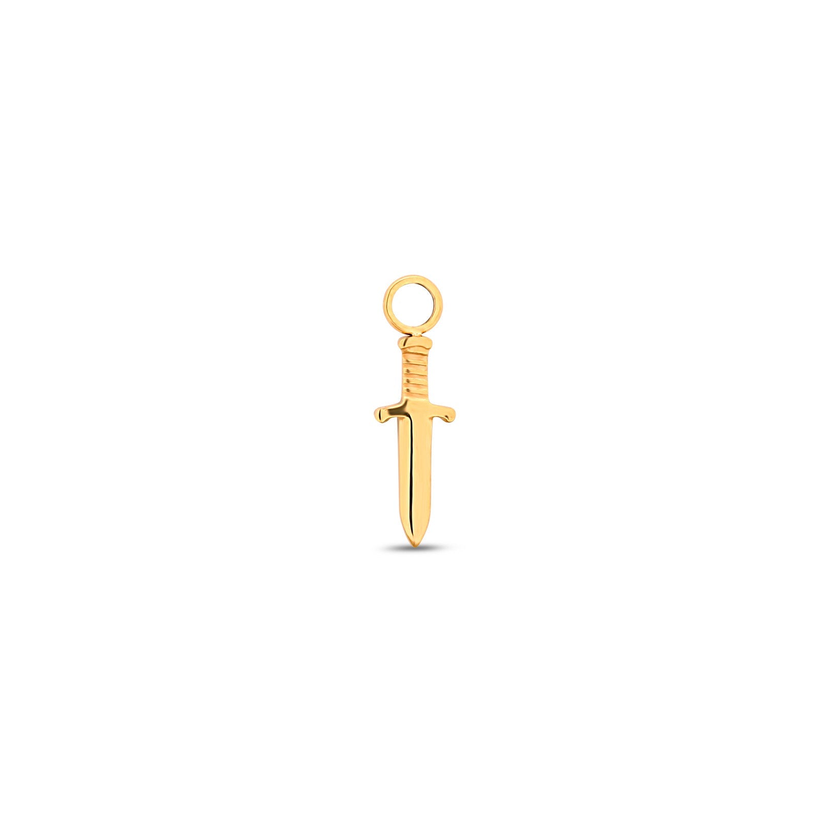 Trident 24kt Gold PVD Titanium Dagger Dangle