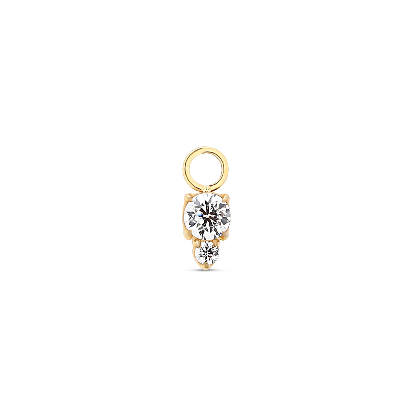 Trident 24kt Gold PVD Titanium Double Jewel Dangle