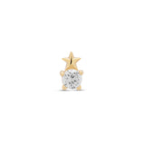 14kt Gold Threadless - Star With Round Jewel