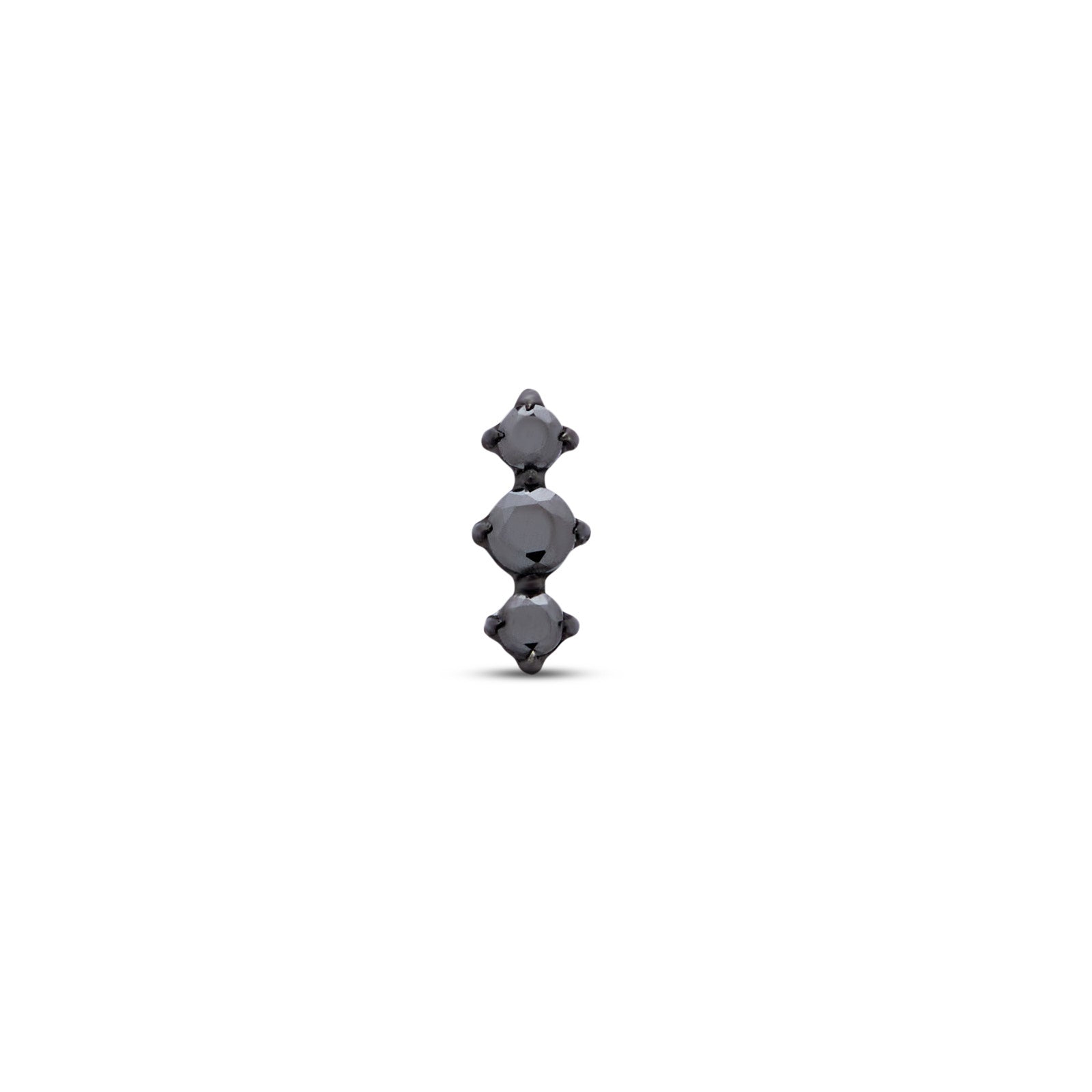 Trident Black PVD Titanium Internally Threaded 3 Prong Set Black Crystal Attachment