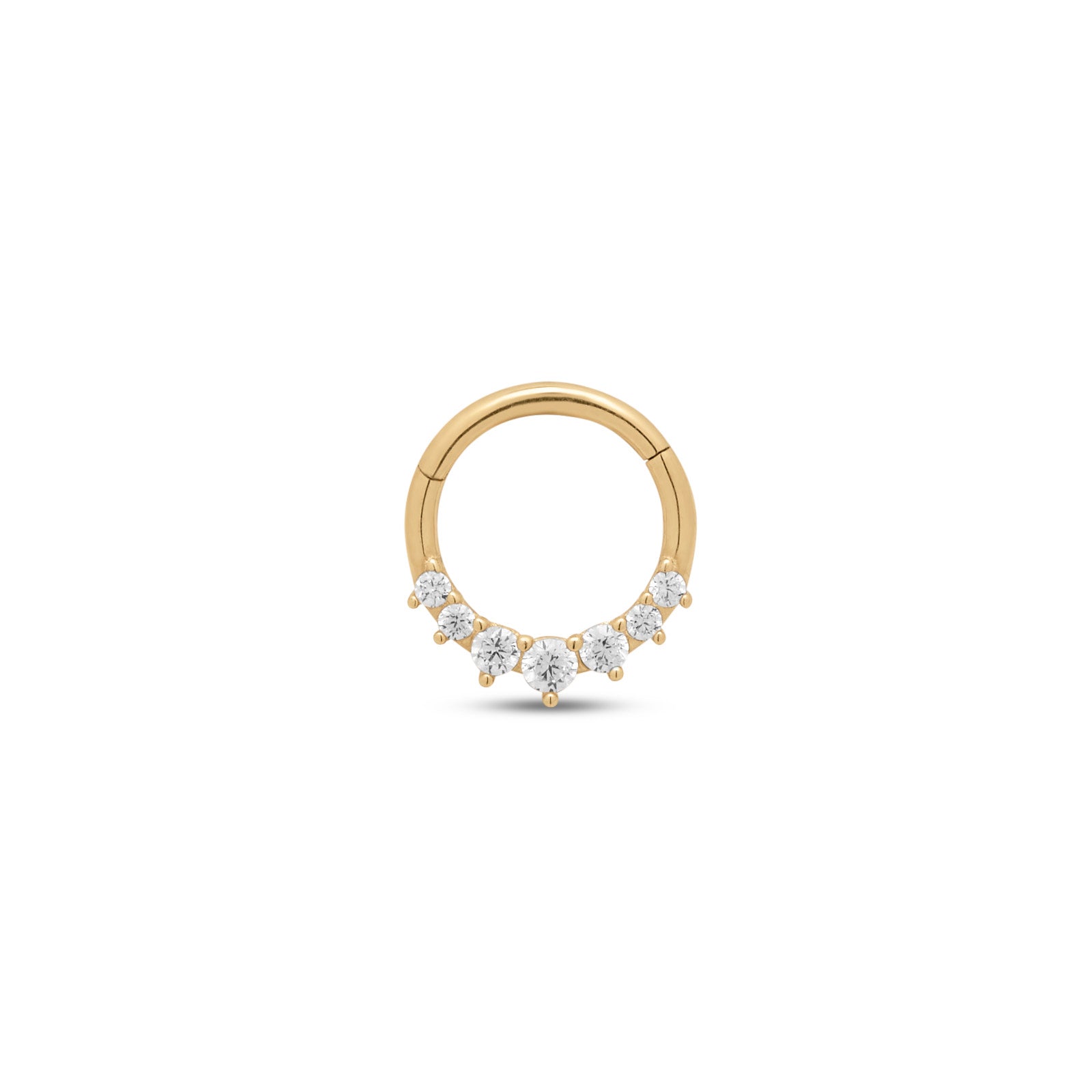 14kt Gold 7 Prong Set Hinge Ring
