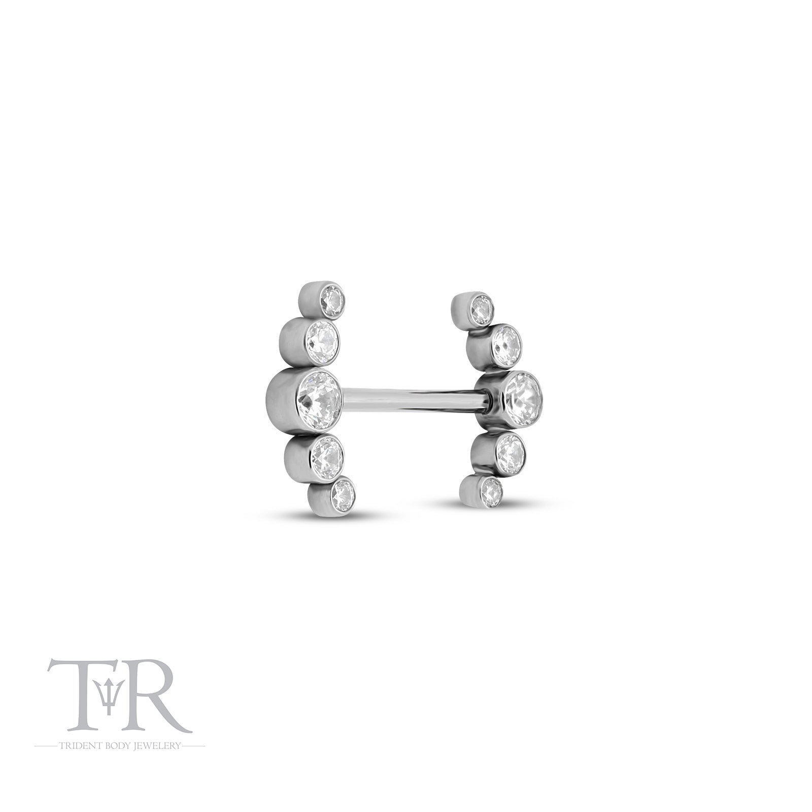 Trident Threadless Nipple 5 Jewelled Cluster 1.6mm x 14mm