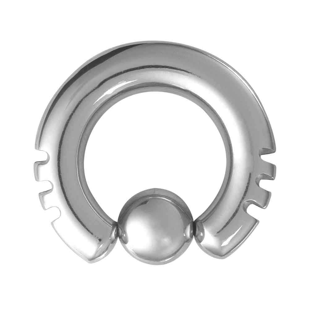 Tribal Cut Captive Bead Ring